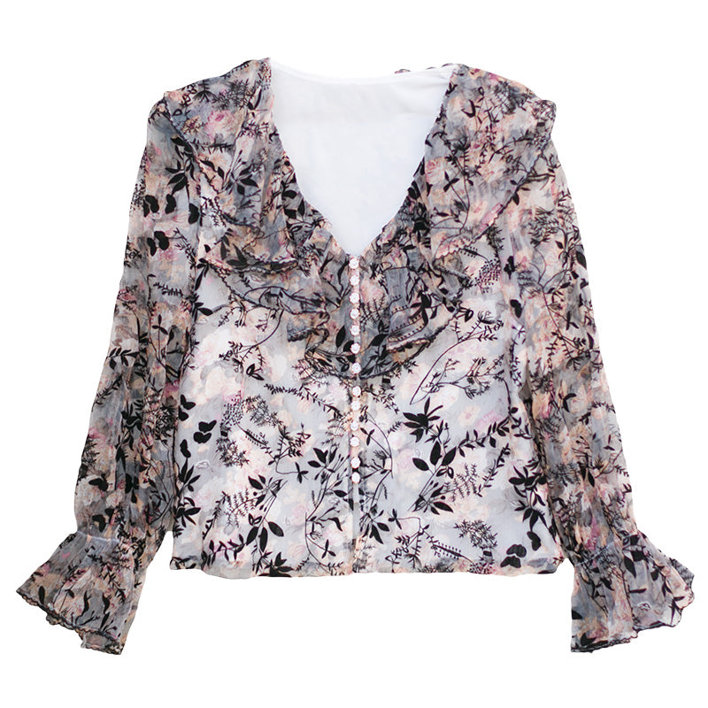 深霧の葉陰ブラウス