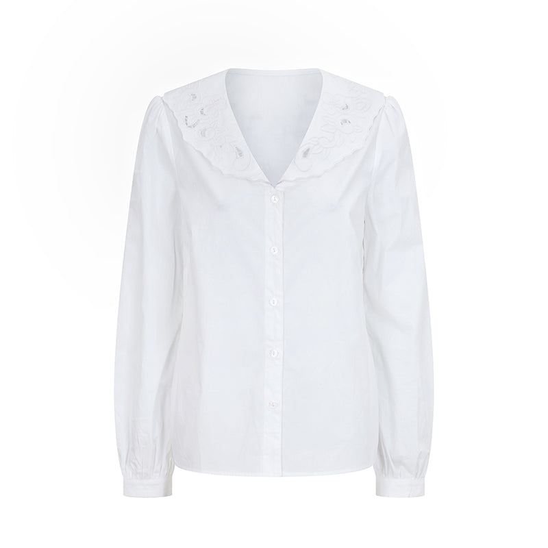 白花刺繍ヴィンテージブラウス