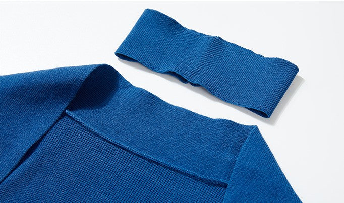 淑女のためのチョーカースリムニットワンピース