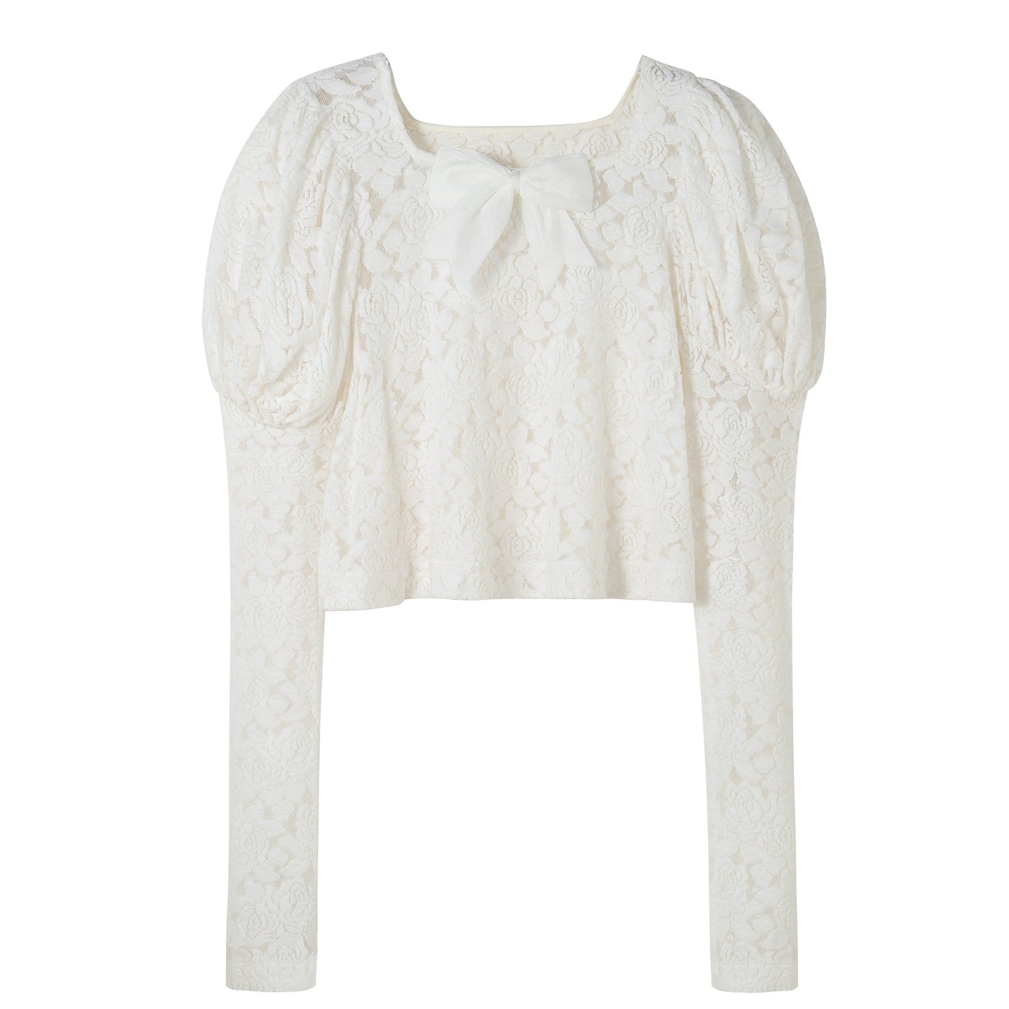 王冠を夢みる花模様トップス