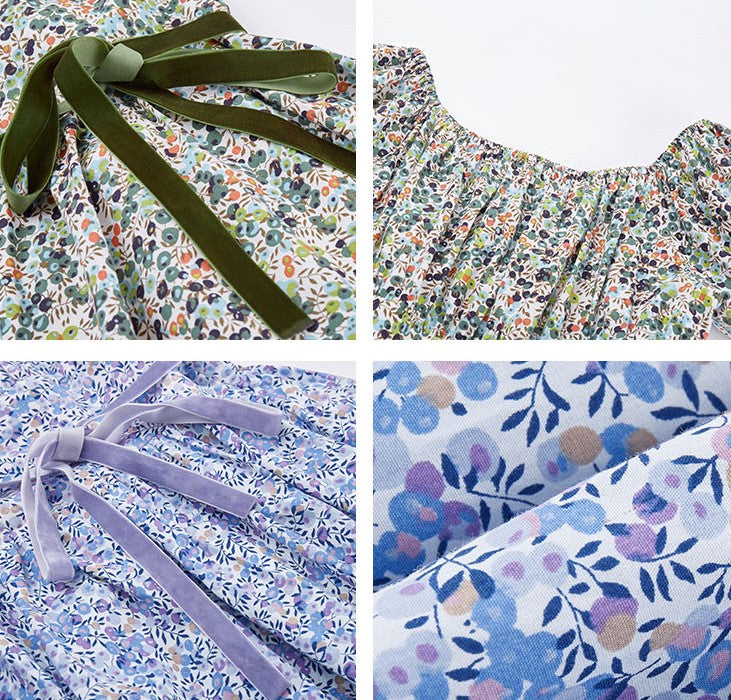 湖畔休暇の花柄ヴィンテージワンピース