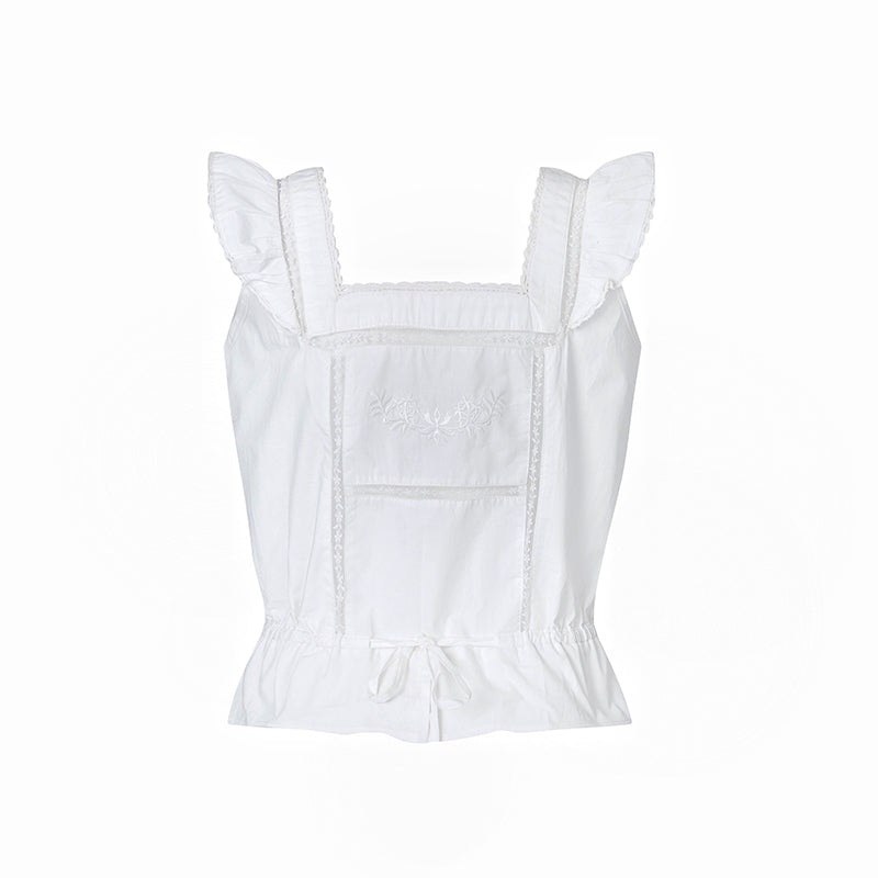 白糸刺繍ヴィンテージトップス
