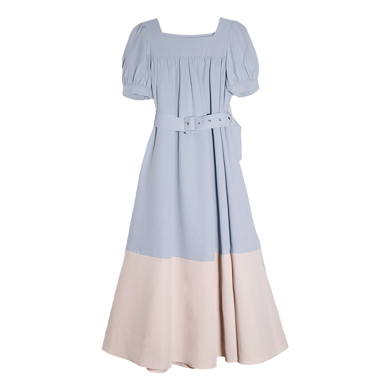 勿忘草の空色レトロワンピース