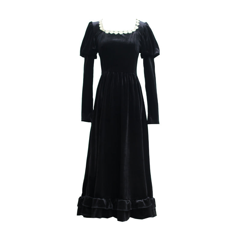 蝋色のお嬢様コーデュロイワンピース