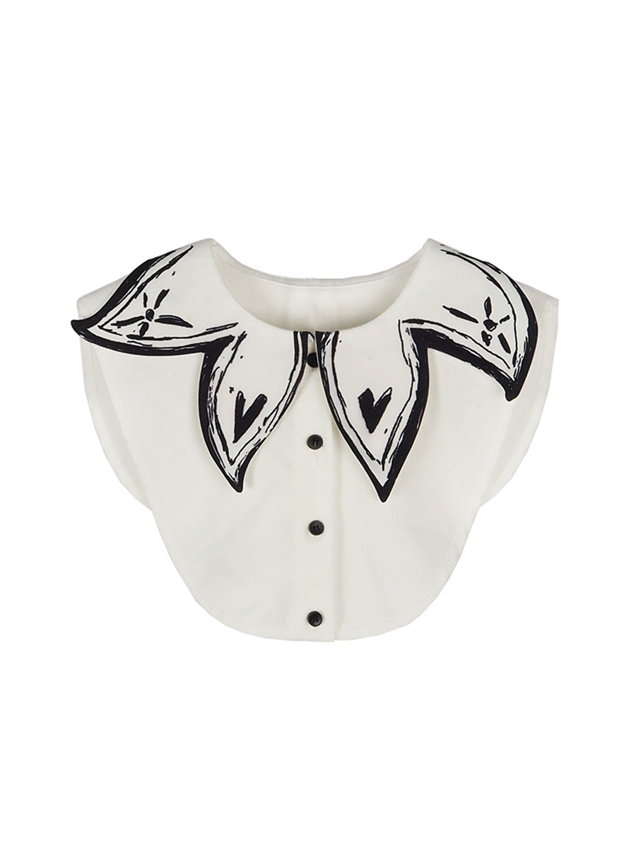 墨絵の手描き付け襟