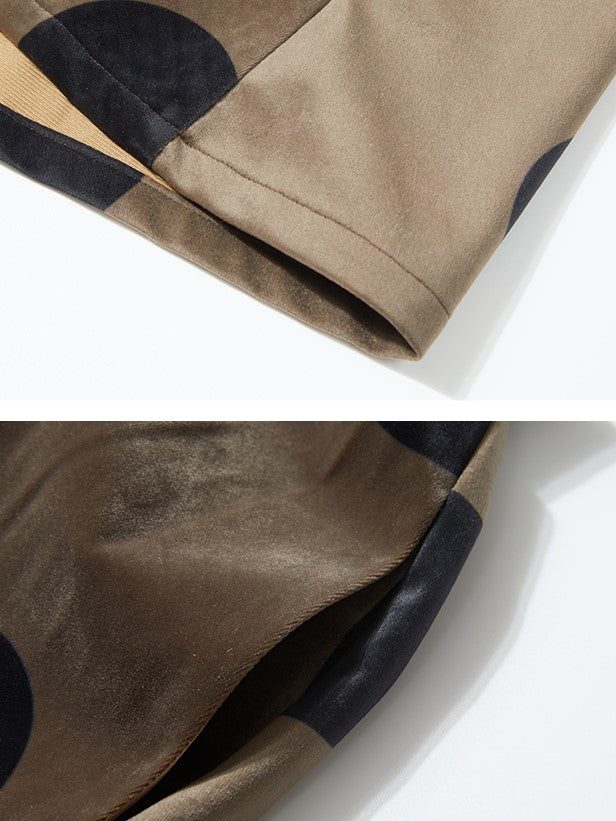 樺茶の水玉ベルベットアンブレラスカート