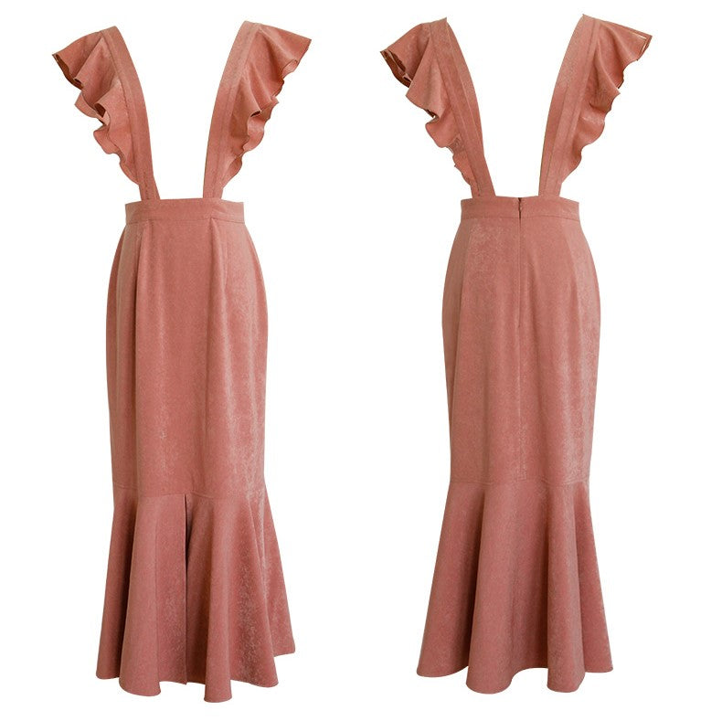 乙女椿の花色ストラップスカート