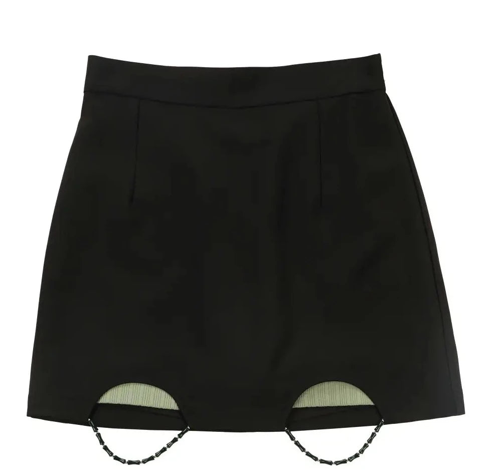 Bamboo Forest Embroidery Chiffon Shirt, Camisole and Half Skirt