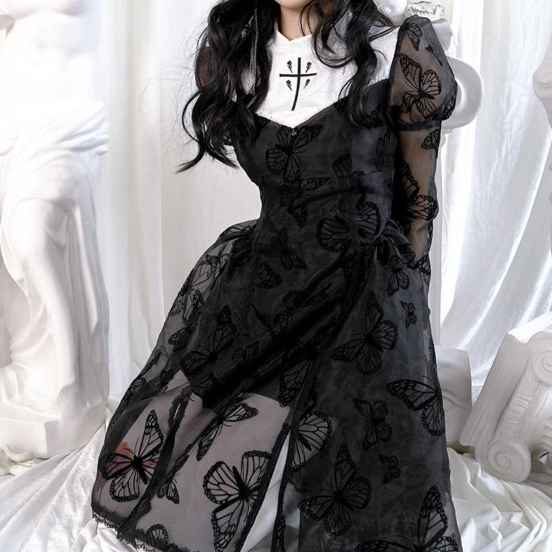 butterfly dress long sleeve Aurora Butterfly Gown
