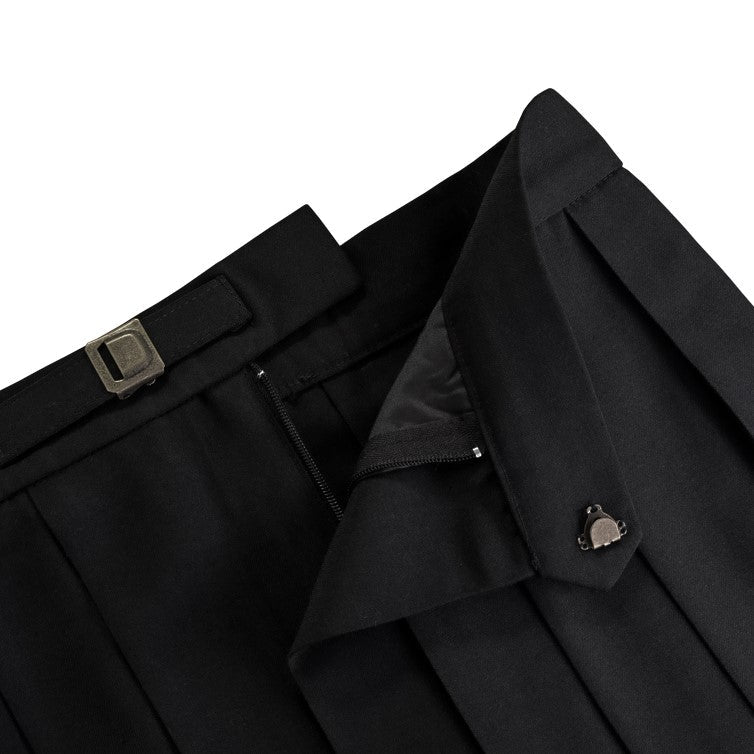 漢詩の刺繍プリーツスカート