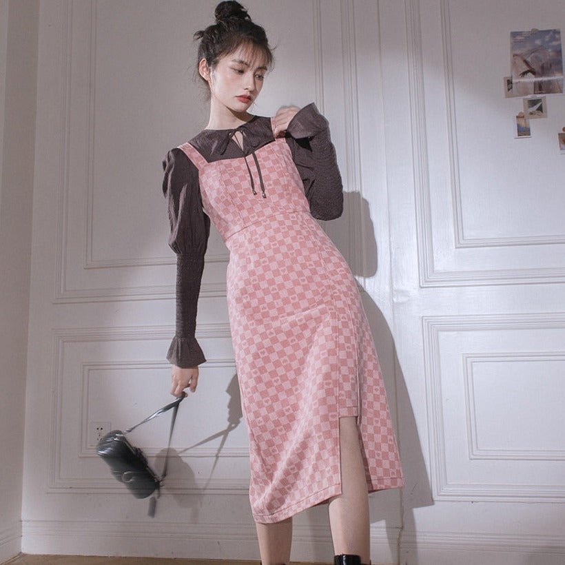 suspender denim dress Chic Denim Suspenders Tube Top Dress for Tall Women