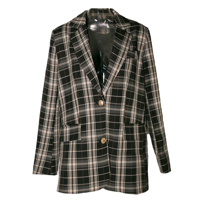 黒灰格子縞クラシカルジャケット