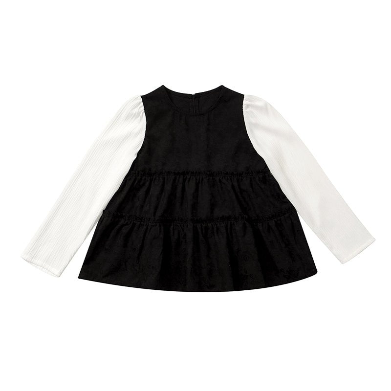 Dark patterned jacquard shirt black and white top