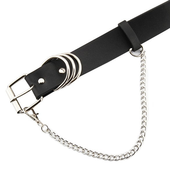 漆黒色ブラックチェーンベルト