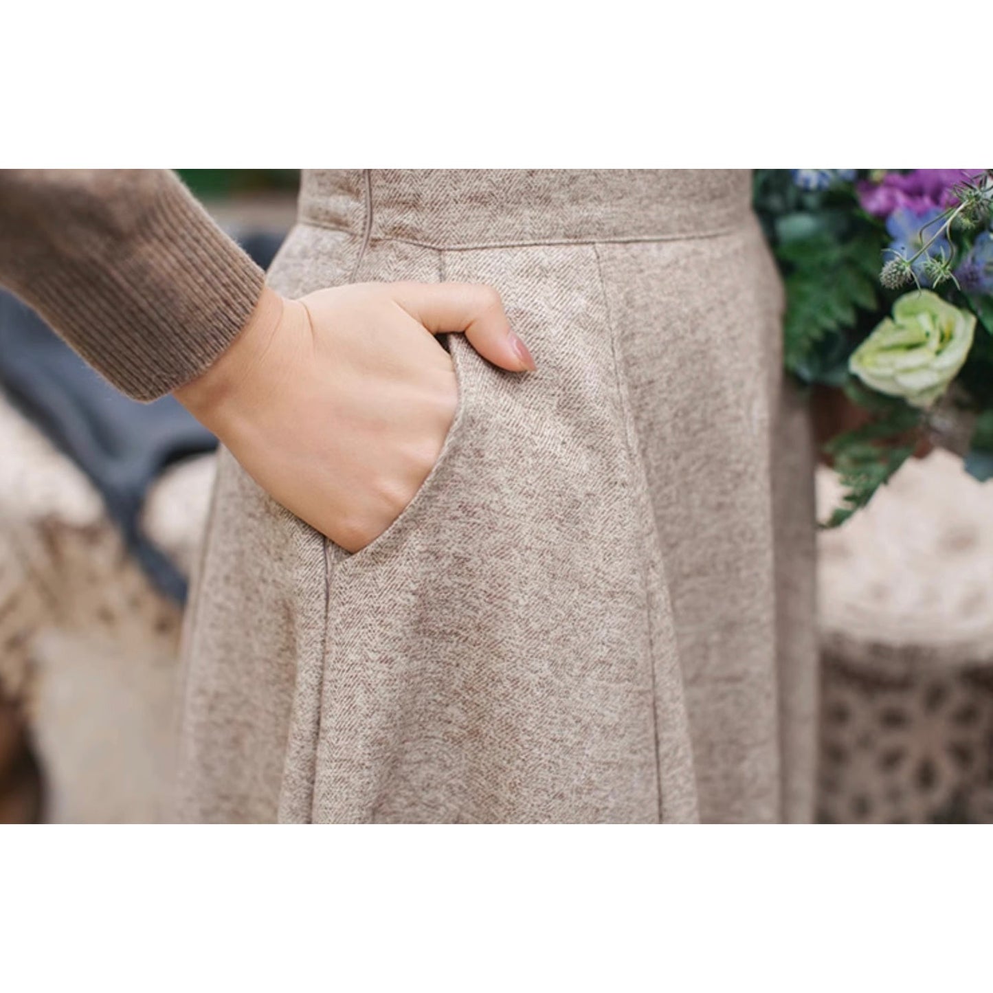 白茶色のお嬢様のアンブレラスカート