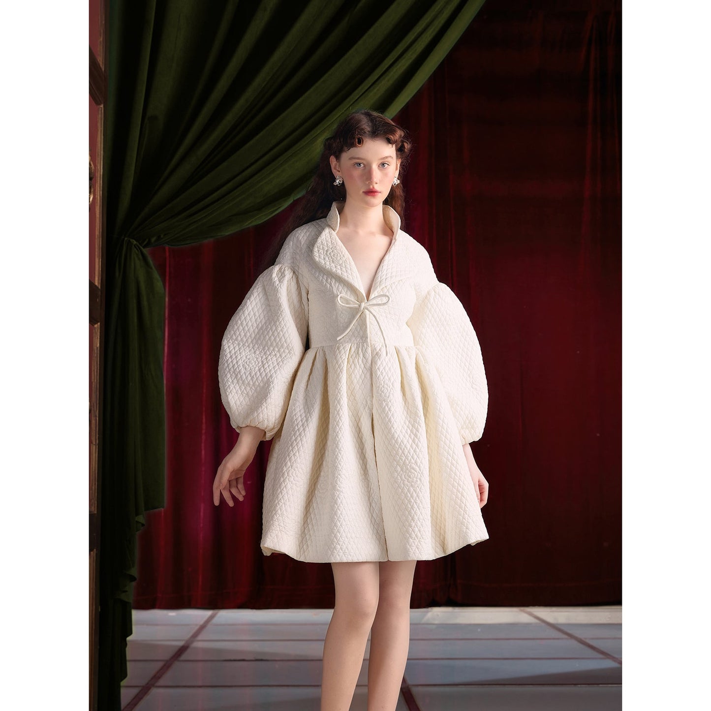 西洋王妃の花柄コートワンピース