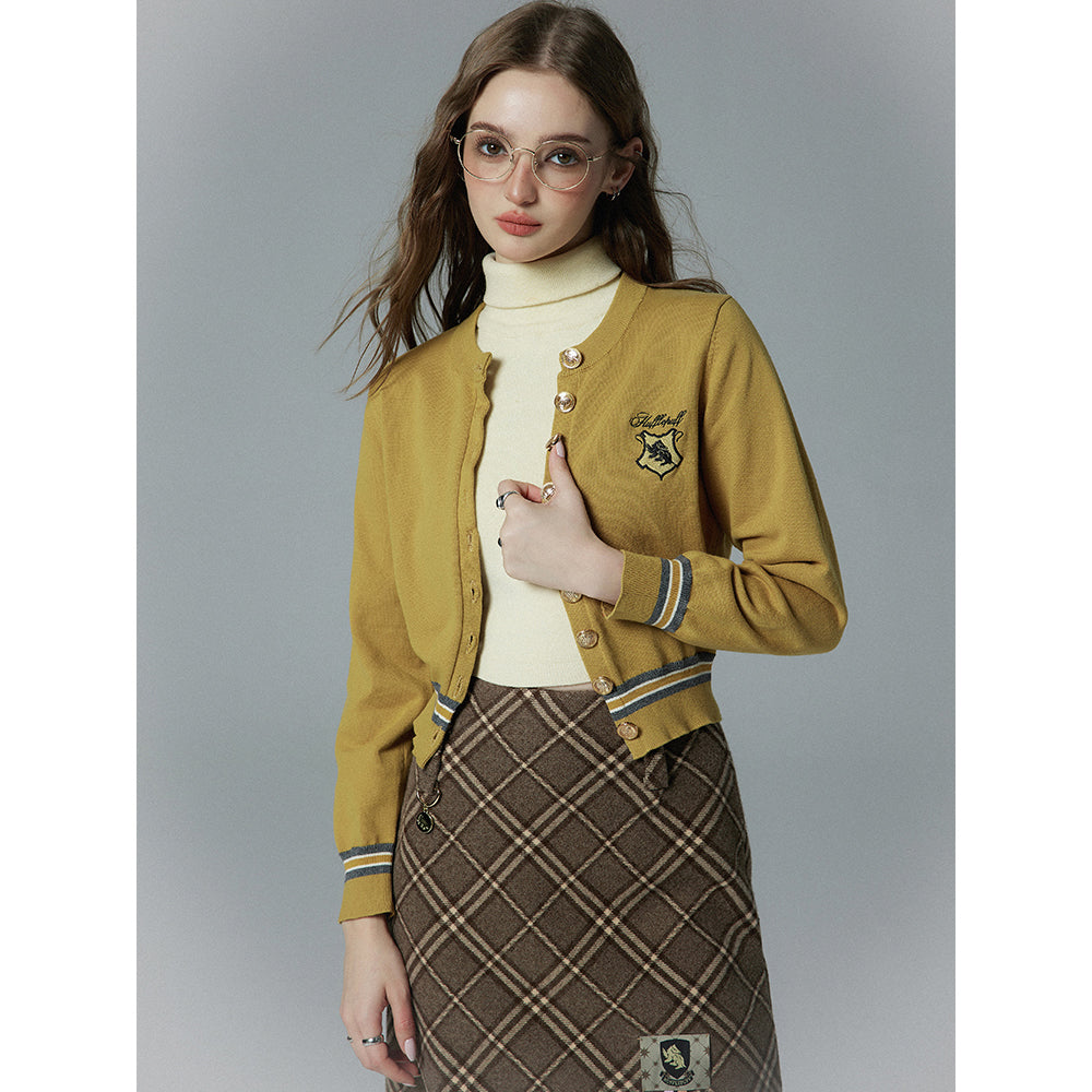 魔法学校の刺繍ニットカーディガン