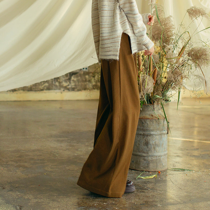 英国のお嬢様のワイドドレープパンツ