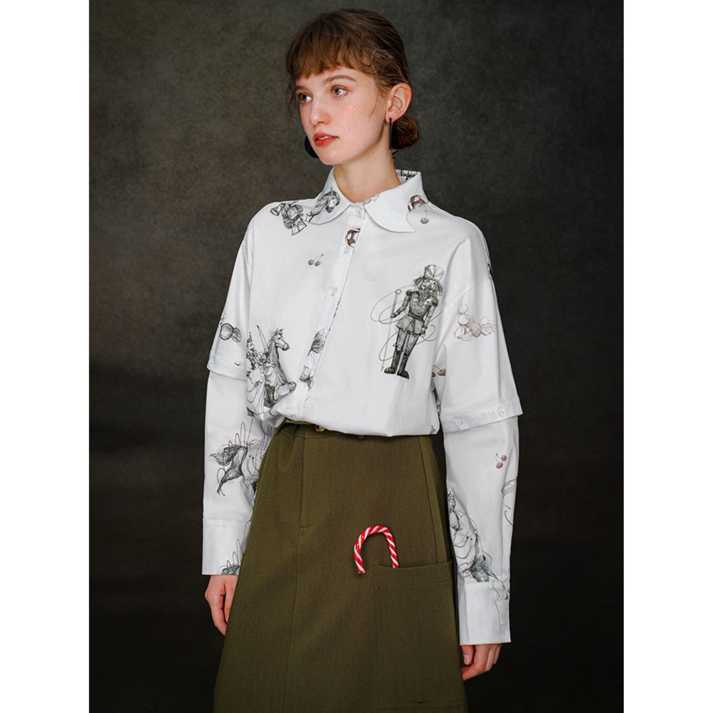 くるみ割り人形の描画ブラウス