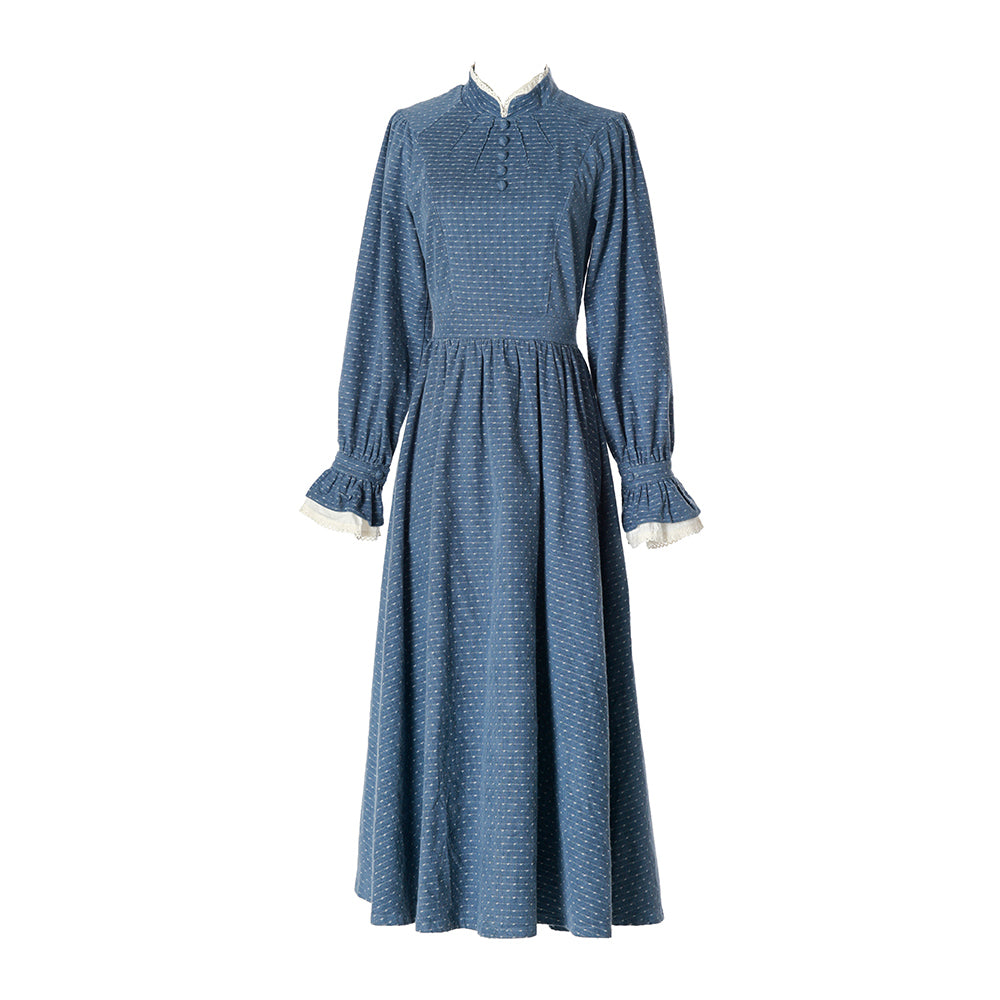 霧青のお嬢様の水玉柄ワンピース