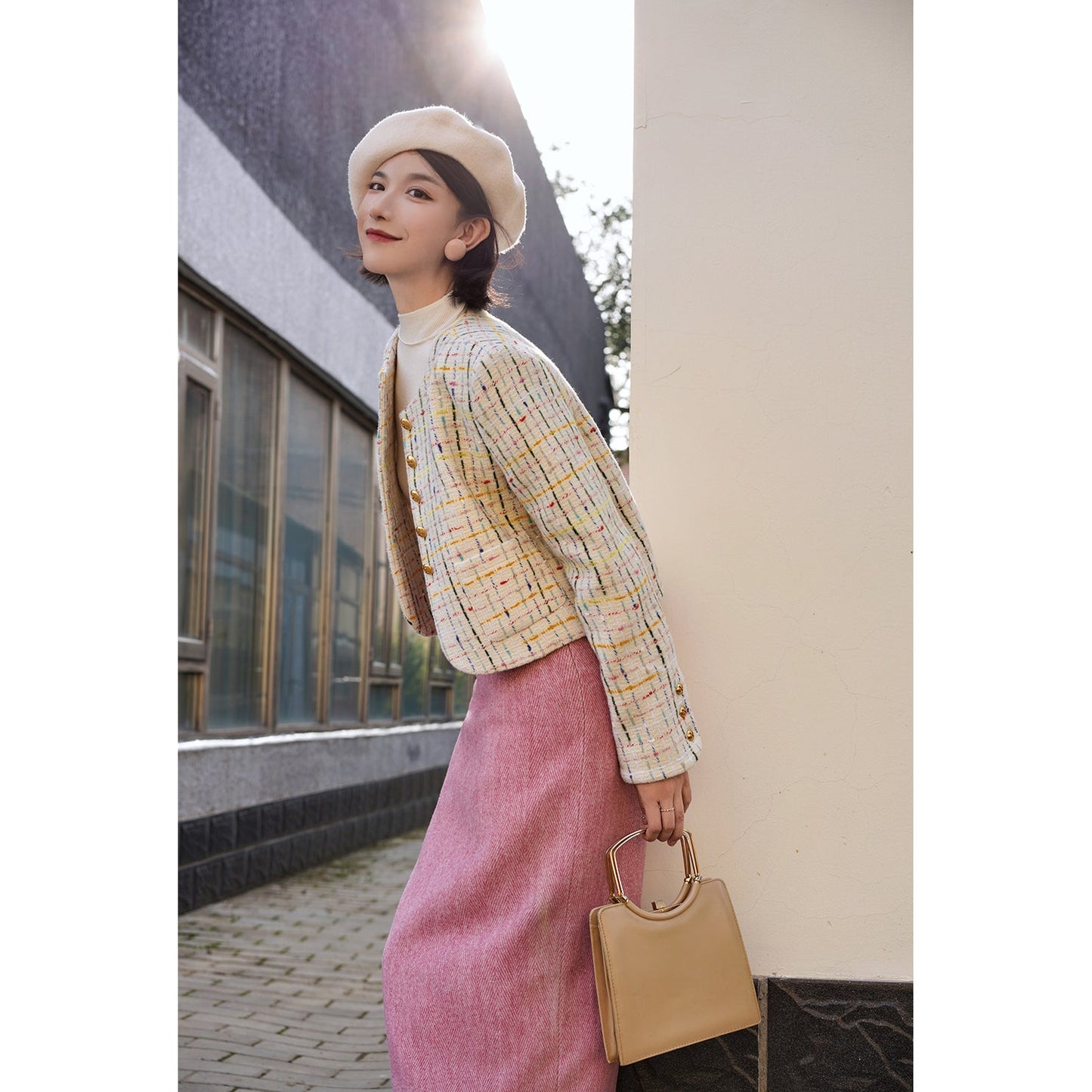 虹色の貴婦人ツイードショートジャケット