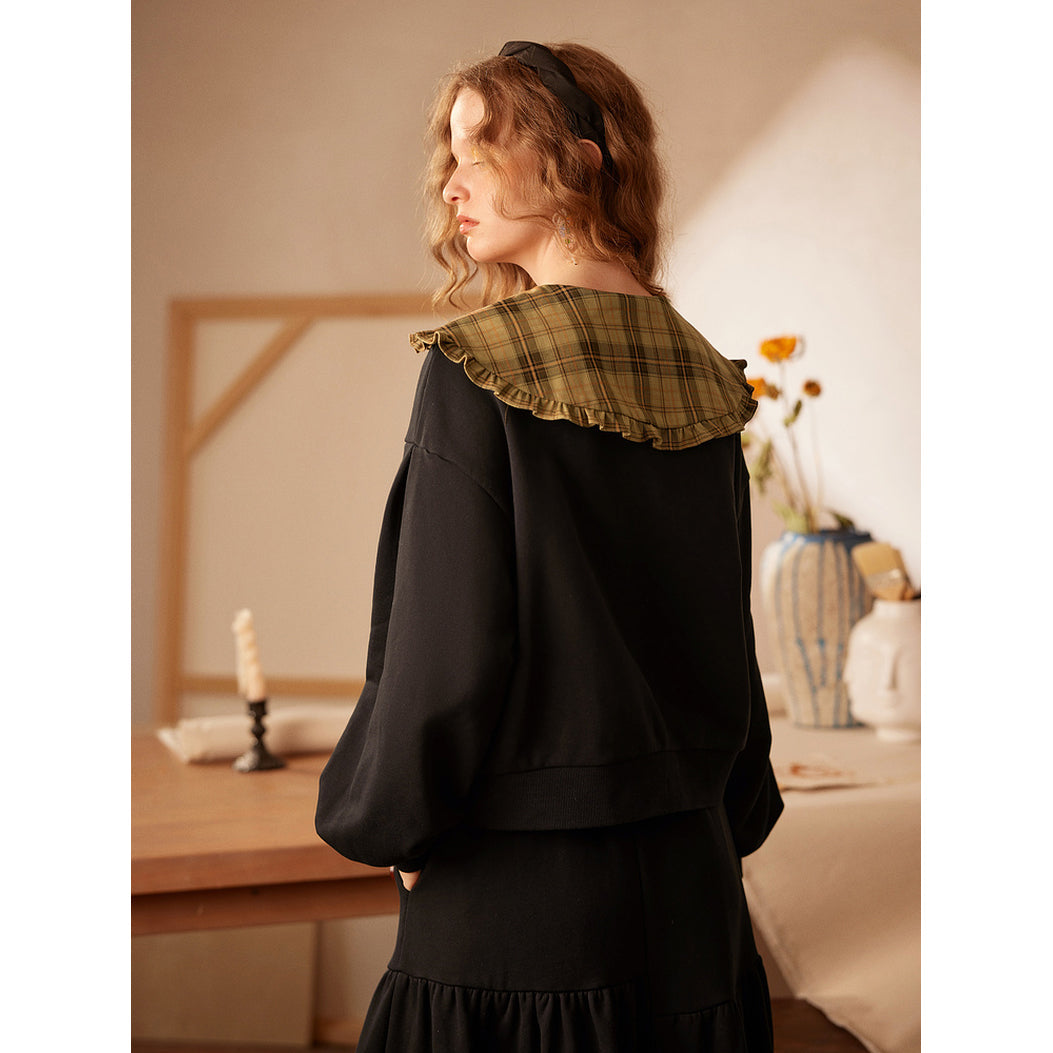 花瓶の向日葵の刺繍スウェット