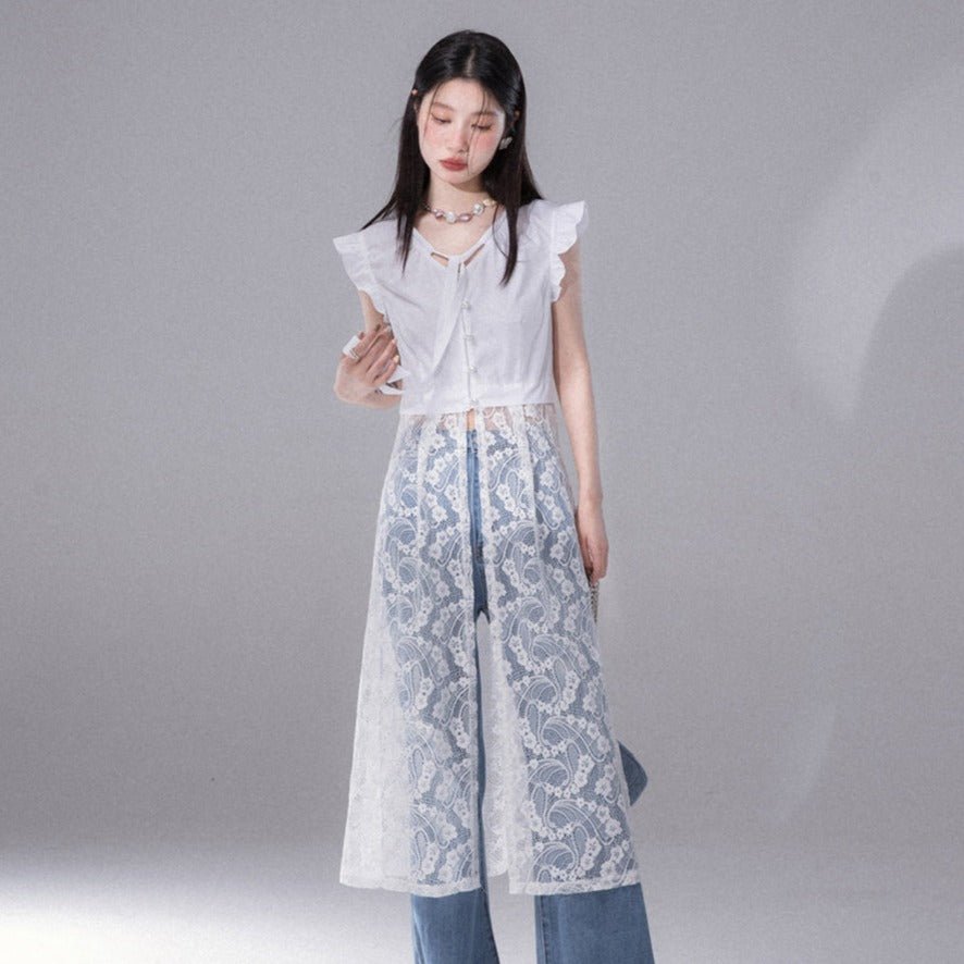 Layered Patchwork Lace Vacation Long Dress remulia Layered Patchwork Lace Vacation Long Dress remulia