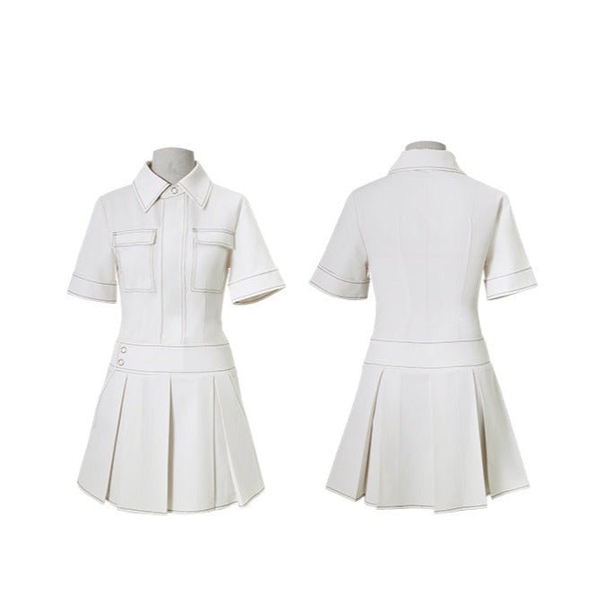 FUSSED linear shirt dress