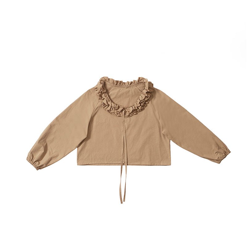 Japanese fungus lace tie straight loose short coat