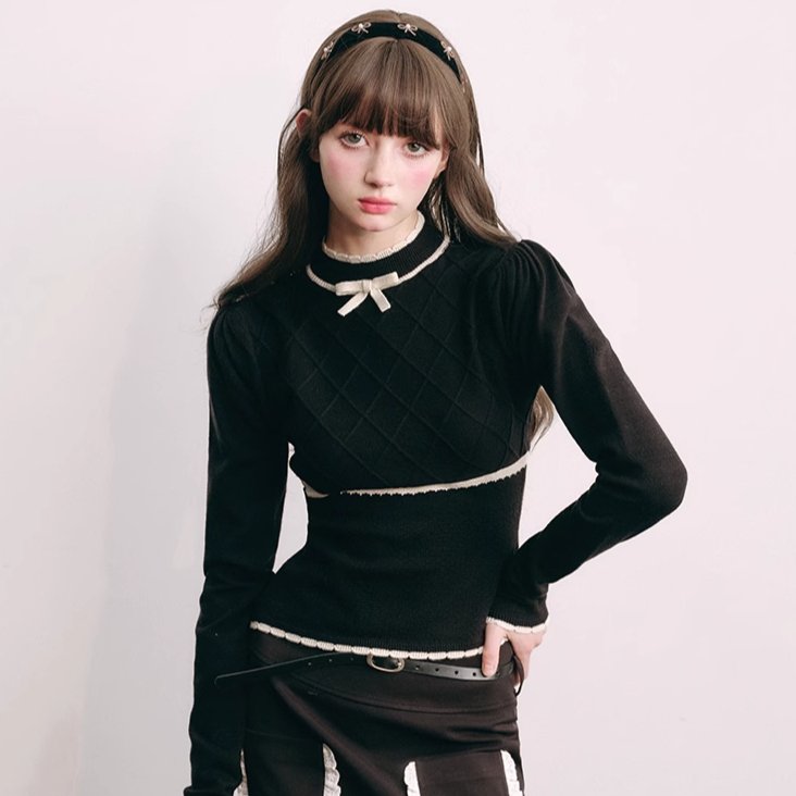 Modal Knit French style sweater top knitted