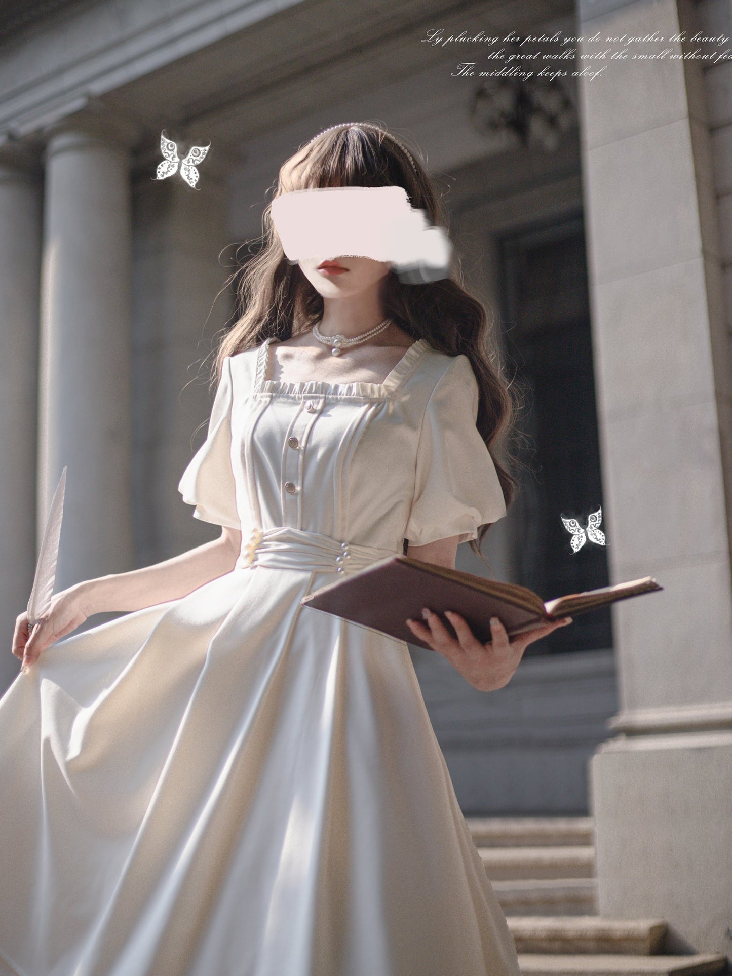 西洋のお嬢様の文学クラシカルワンピース