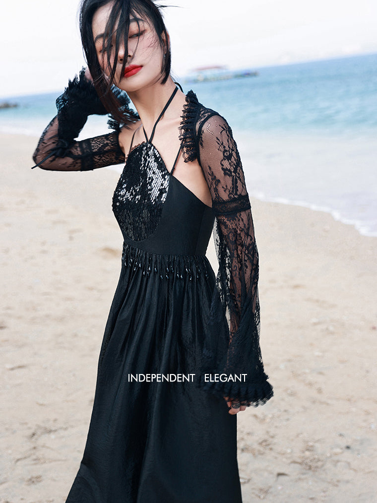 花柄刺繍のレースショートボレロ