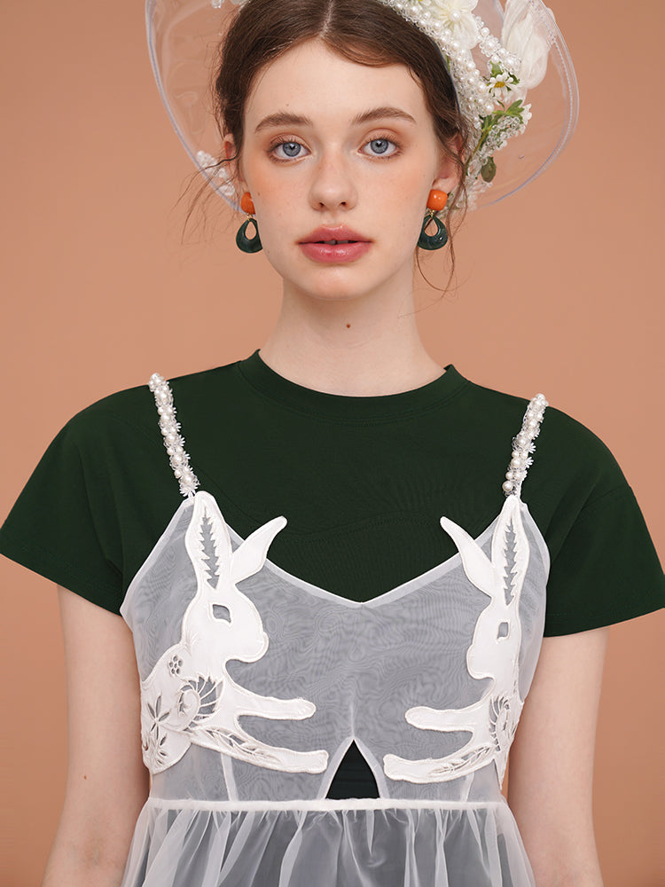 童話少女のスリムフィットワンピース