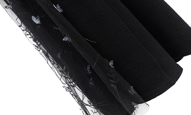 真夜中の蝶の群れチャイナロングワンピース