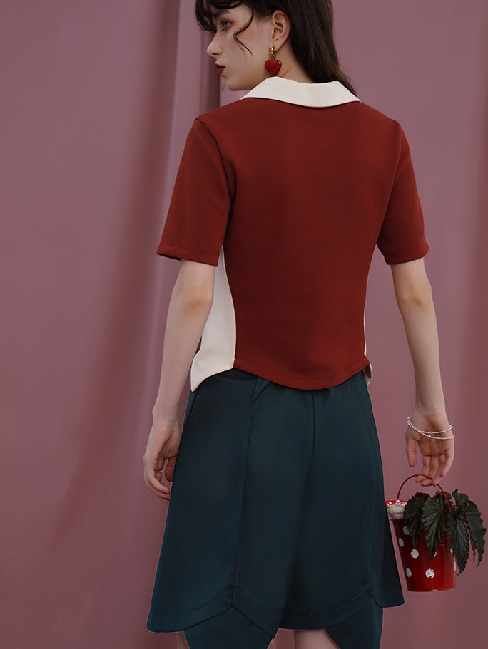 墨緑のお嬢様のハーフパンツ