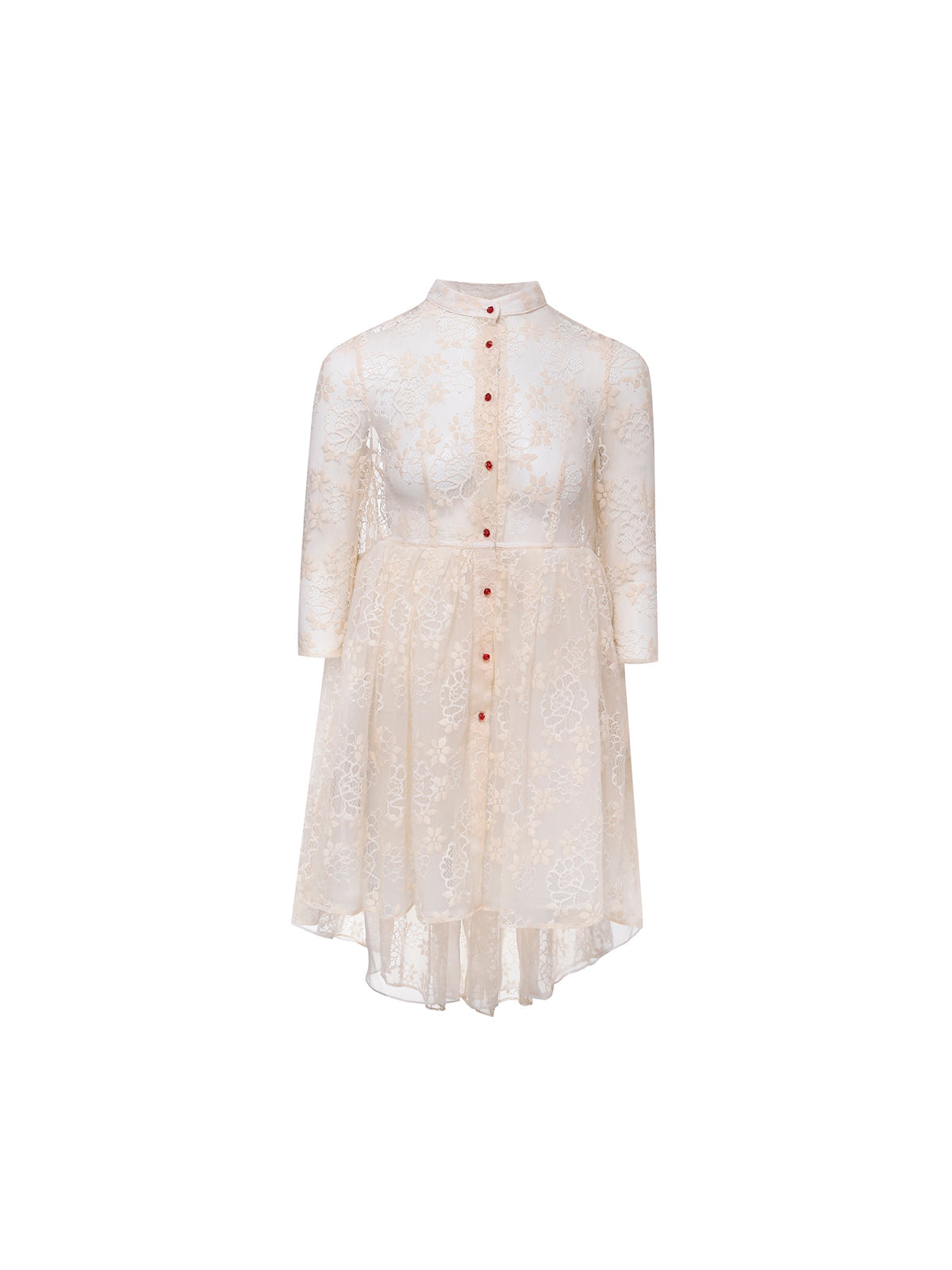 清純なお嬢様の花柄刺繍ワンピース