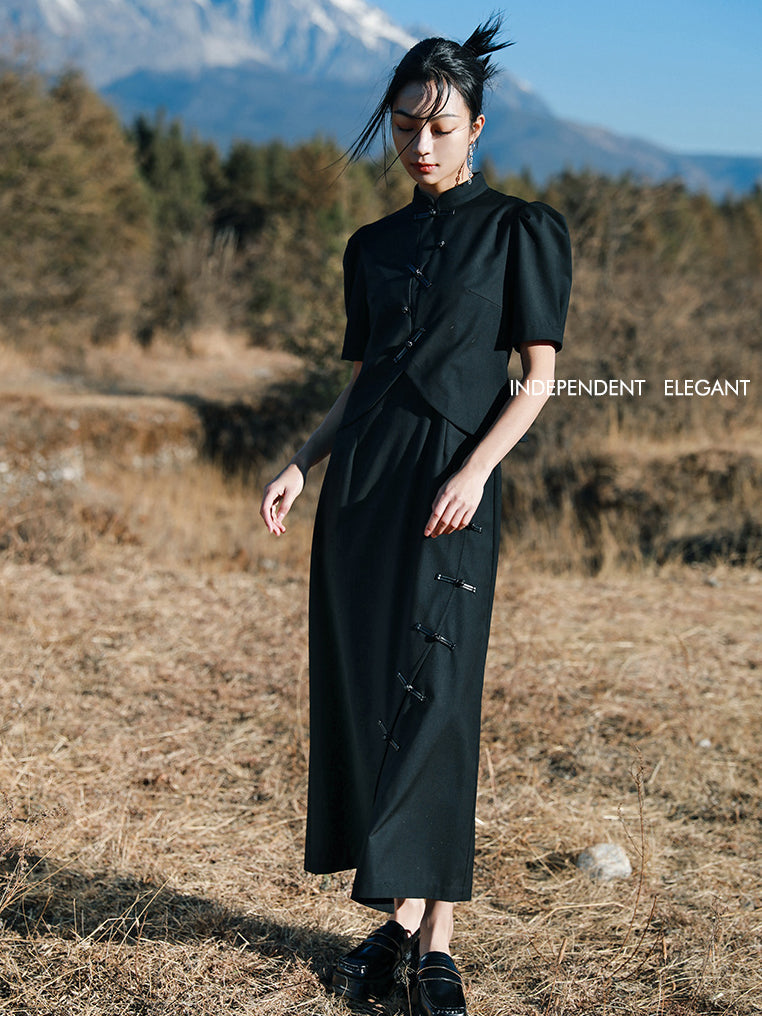 漆黒のお嬢様チャイナワンピース