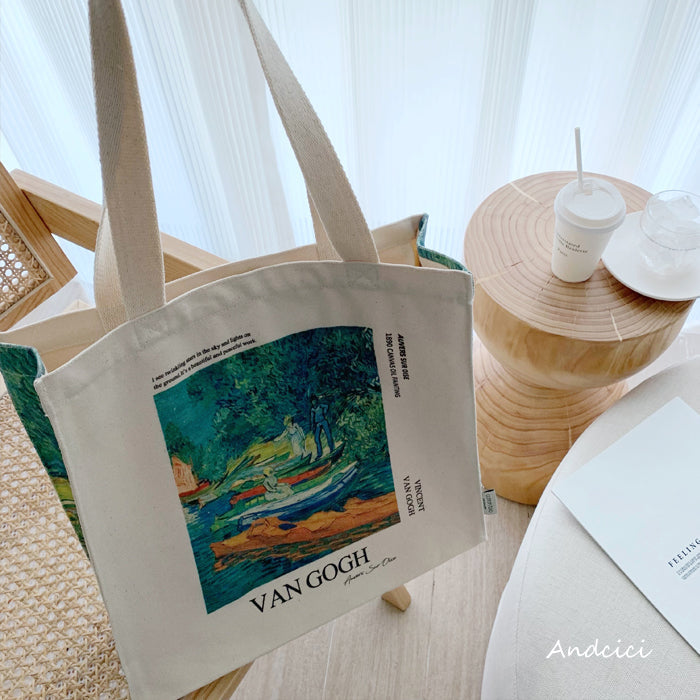 Rowing Boats on the Banks of the Oiseトートバッグ