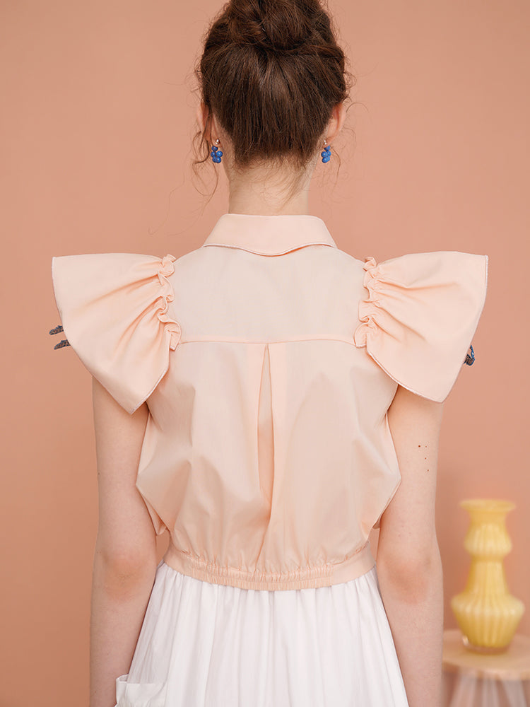 青兎の刺繍襟ブラウス