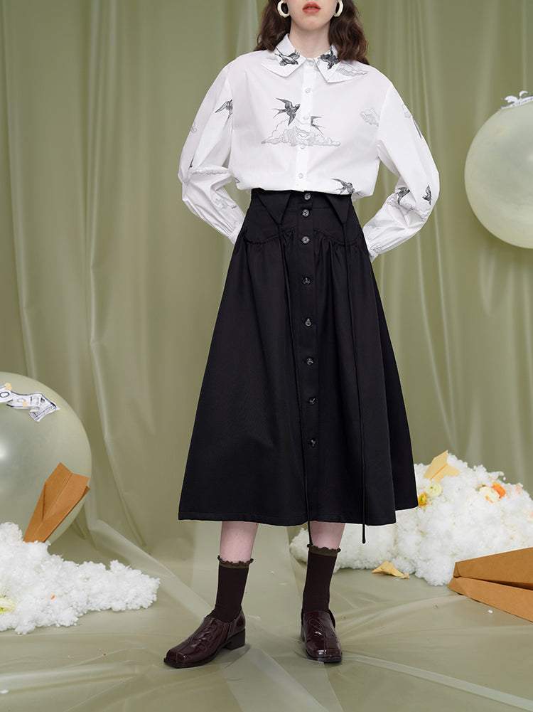 童話少女のハイウエストフレアスカート