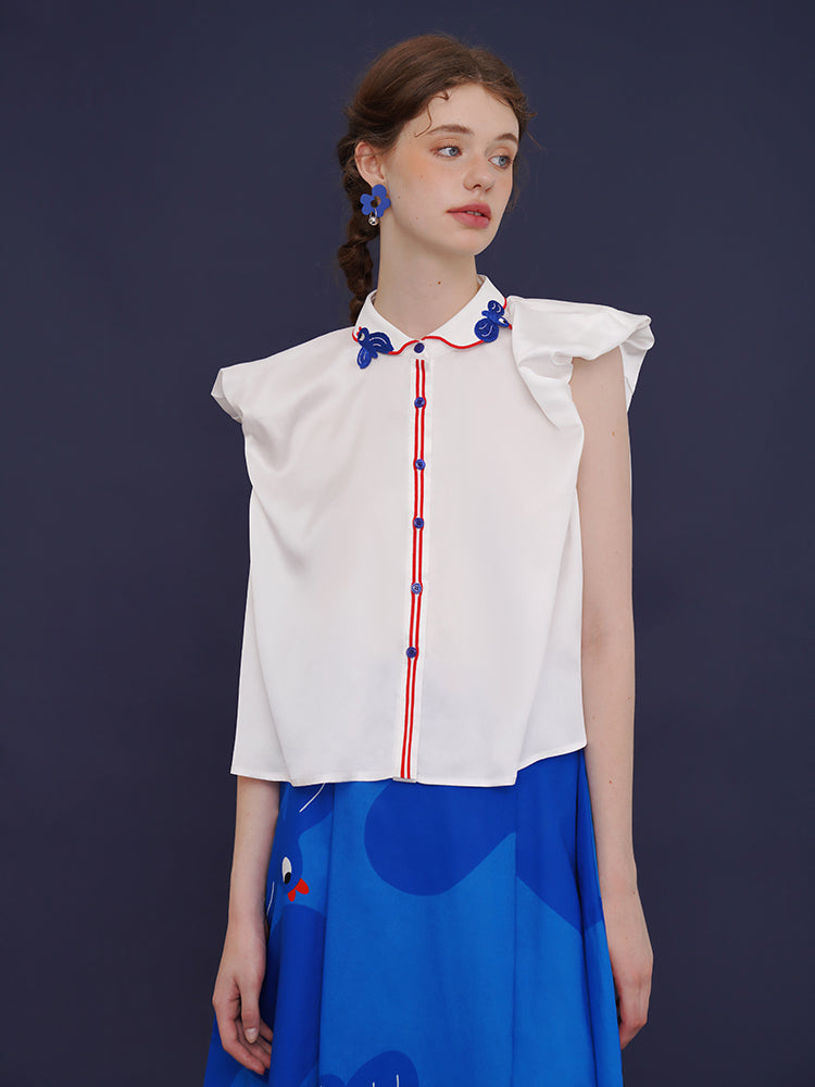 青い小鳥の挿絵スカート