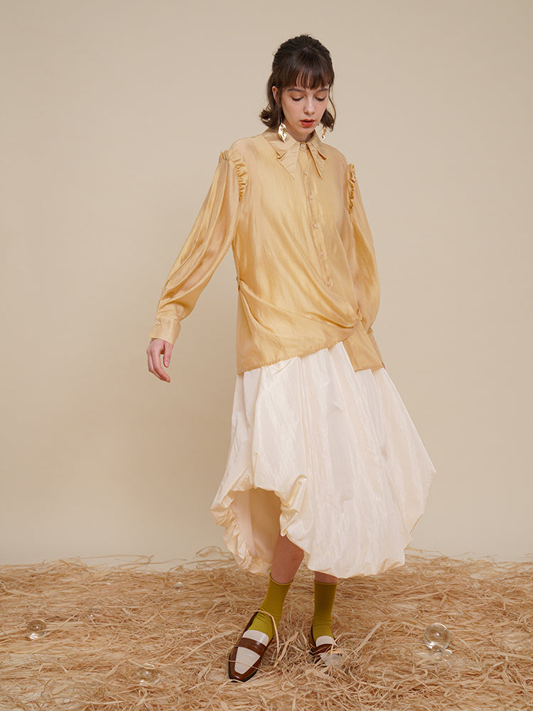 南仏の少女のパッチワークワンピース