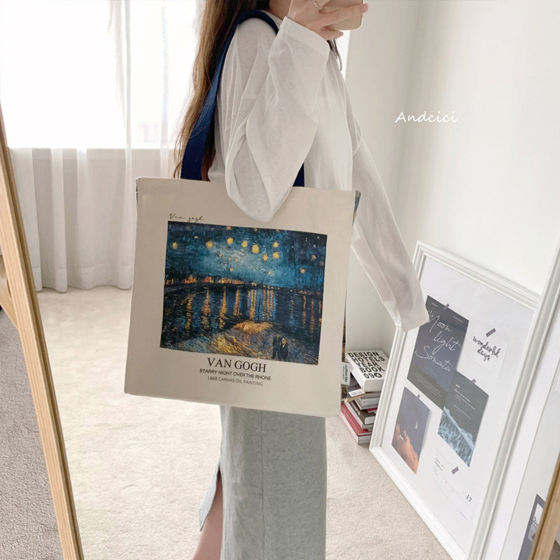 Starry Night Over the Rhoneトートバッグ