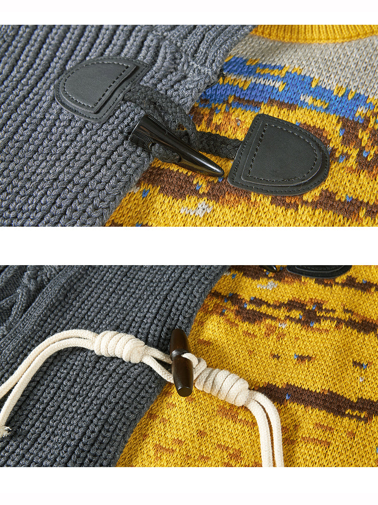 麦畑の油彩画セータージャケット