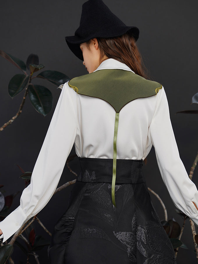 枝にとまる小鳥の刺繍ビスチェ