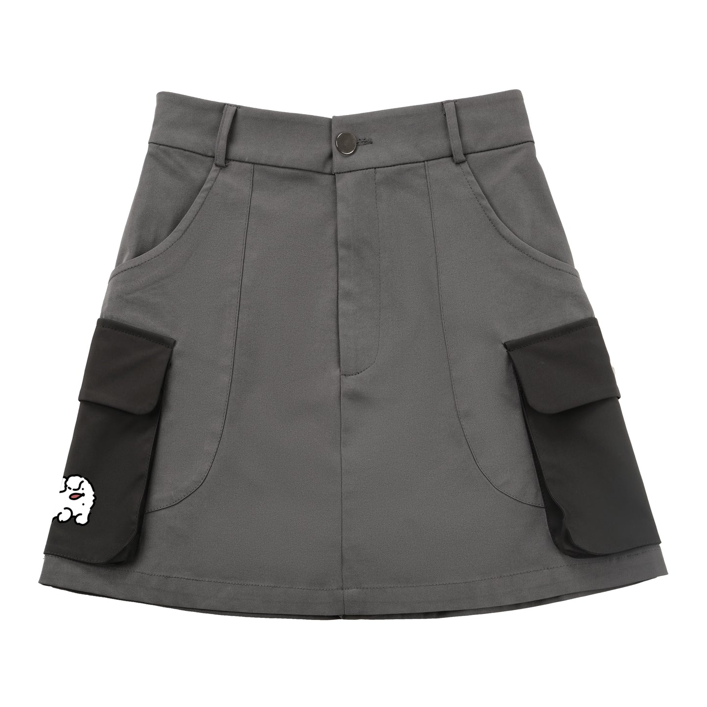 Literary girl top and skirt with puppy pattern