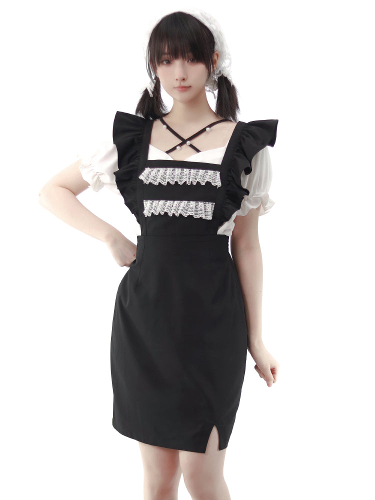 Maid's Black Jumper skirt, Dress and Blouse