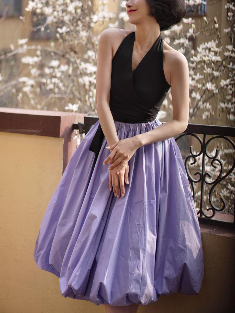 藤紫の貴婦人コクーンスカート
