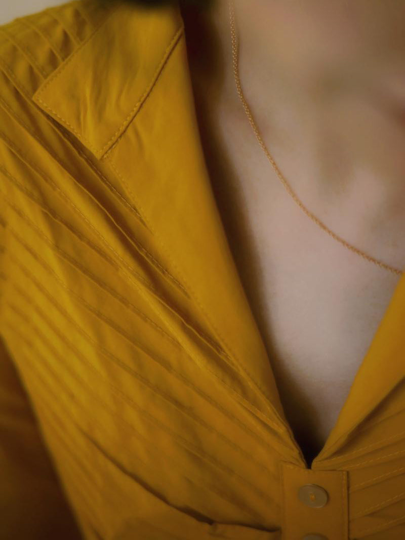 藤黄色の貴婦人ヘップバーンワンピース