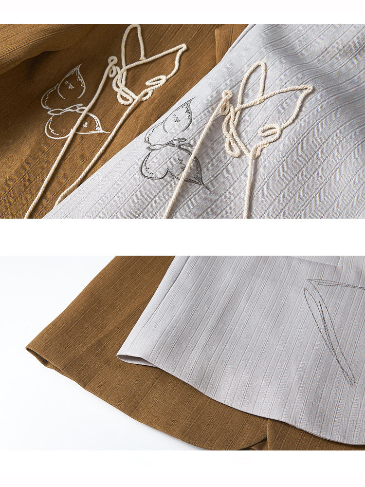 向日葵と陶器の刺繍ジャケット